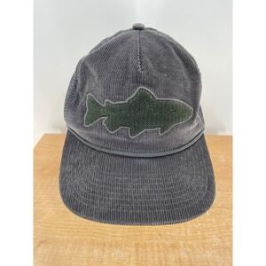 Patagonia Gray Corduroy Mesh Trucker Hat Trout Patch Fishing Outdoor Casual